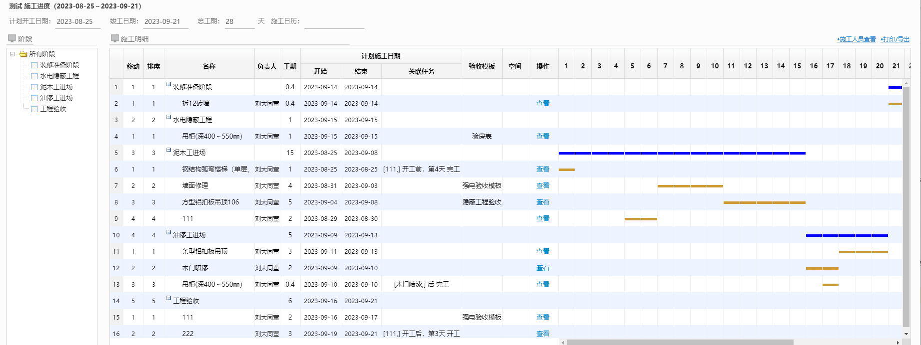 裝企ERP工程進度管控功能